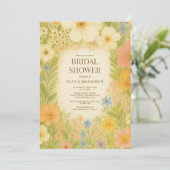 Botanical Garden Floral QR Code Bridal Shower 招待状 (スタンド正面)