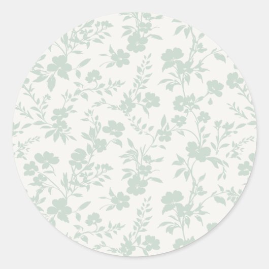 Botanical Garden Muted Sage - Neutral ラウンドシール (正面)