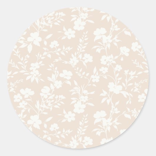 Botanical Garden Neutral - Soft Linen ラウンドシール (正面)