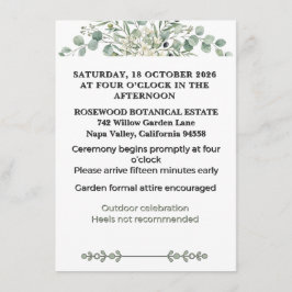 Botanical Garden Romance Details エンクロージャーカード