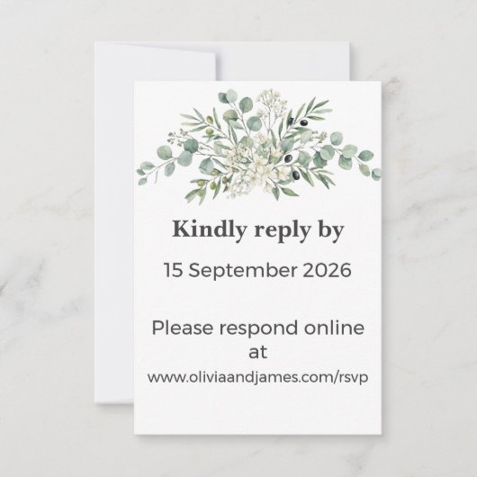 Botanical Garden Romance RSVP Card (正面)