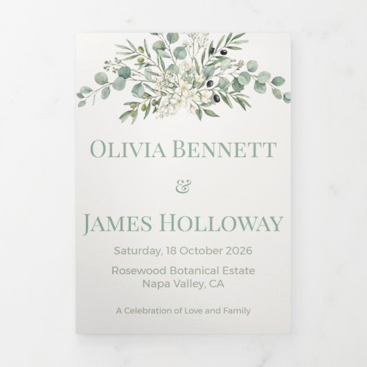 Botanical Garden Romance Wedding 三つ折りプログラム (カバー)