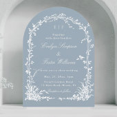 Botanical Garden Romantic Wedding Dusty Blue Arch 招待状