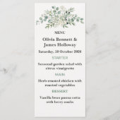 Botanical Garden Wedding Menu Cards メニュー (正面)
