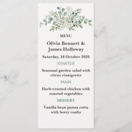 Botanical Garden Wedding Menu Cards メニュー