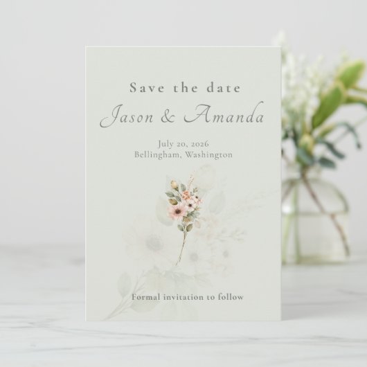 Botanical Garden Wedding Save the Date Invitation 招待状 (スタンド正面)