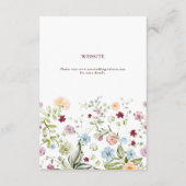 Botanical Garden Wildflower Wedding Details エンクロージャーカード (裏面)