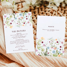 Botanical Garden Wildflower Wedding Details エンクロージャーカード