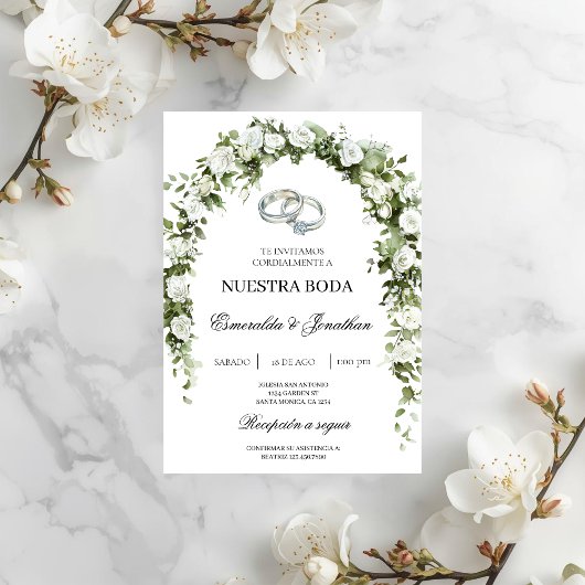 Botanical garden with ring Wedding Invitation 招待状