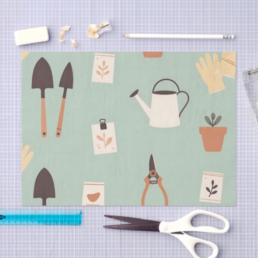 Botanical Gardening Accessories Pattern 薄葉紙 (クラフト)