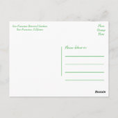 Botanical Gardens, San Francisco California，アメリカ ポストカード (裏面)