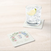 Botanical Gender Reveal スクエアペーパーコースター (インサイチュ)