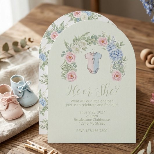 Botanical Gender Reveal Invitation 招待状