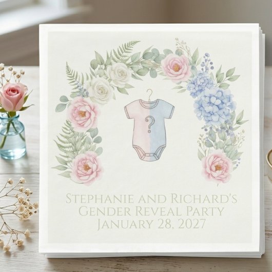 Botanical Gender Reveal Napkin スタンダードランチョンナプキン