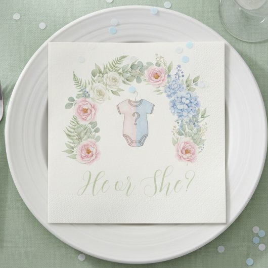 Botanical Gender Reveal Napkin スタンダードランチョンナプキン