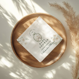 Botanical Gingham Silly Goose Baby Shower スタンダードカクテルナプキン