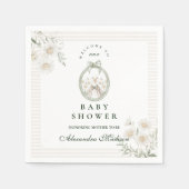 Botanical Gingham Silly Goose Baby Shower スタンダードカクテルナプキン (正面)