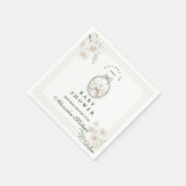 Botanical Gingham Silly Goose Baby Shower スタンダードカクテルナプキン (角)