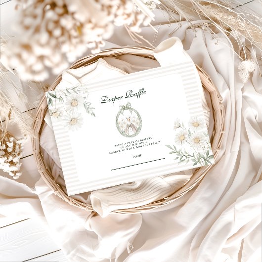 Botanical Gingham Silly Goose Diapper Raffle エンクロージャーカード