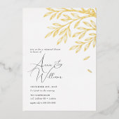 Botanical Gold Leaf Rehearsal Dinner Invitation 箔招待状 (正面)