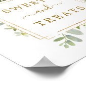 Botanical Gold Sweets & Treats Square Dessert Sign ポスター (角)