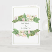 Botanical Green Apple Orchard QR Code Wedding 招待状 (正面)