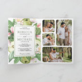 Botanical Green Apple Orchard QR Code Wedding 招待状 (内部)