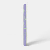 Botanical Green Cat Samsung Case – Purple Floral Samsung Galaxyケース (左側面)