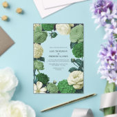 Botanical Green, Fern Shadow & Ivory Bud Wedding アクリル招待状 (インサイチュ (ウェディング))