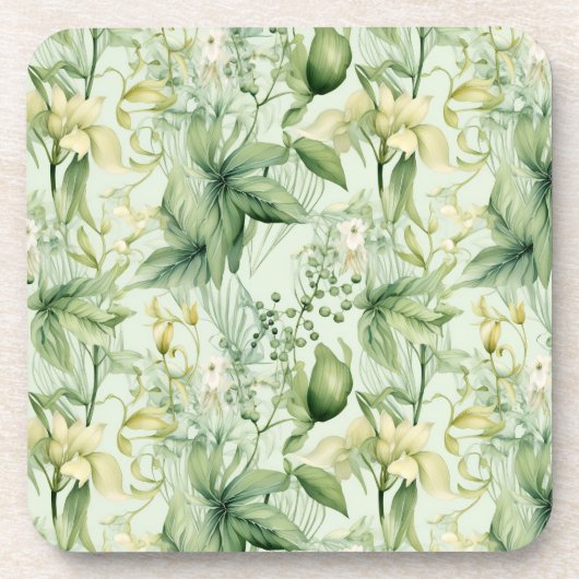 Botanical Green Foliage - New Home Gif コースター (正面)