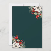 Botanical Green Gold Confetti Christmas Party 招待状 (裏面)