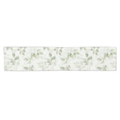Botanical Green Leaf Pattern  ショートテーブルランナー (横)