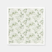 Botanical Green Leaf Pattern スタンダードカクテルナプキン (正面)