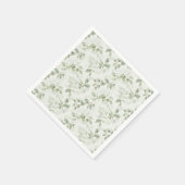 Botanical Green Leaf Pattern スタンダードカクテルナプキン (角)