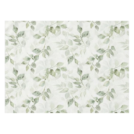 Botanical Green Leaf Pattern  テーブルクロス (正面(横))