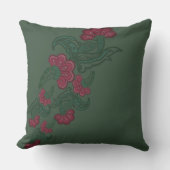 botanical green leaf pillow クッション (正面)