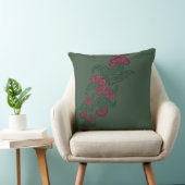 botanical green leaf pillow クッション (椅子)