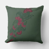 botanical green leaf pillow クッション (正面)