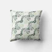 Botanical Green Leaf & Vine Throw Pillow クッション (裏面)