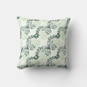 Botanical Green Leaf & Vine Throw Pillow クッション (正面)