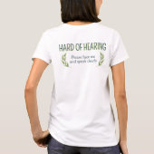 Botanical Green Leaves Hard of Hearing Deafness Tシャツ (裏面)