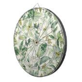 Botanical Green Watercolor Floral Leaves Nature  ダーツボード (正面右)