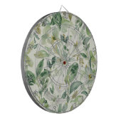 Botanical Green Watercolor Floral Leaves Nature  ダーツボード (正面左)