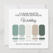 Botanical Green Wedding Color Palette Garden Card 招待状 (正面)