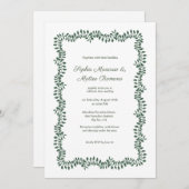 Botanical Greenery Border Wedding 招待状 (正面/裏面)