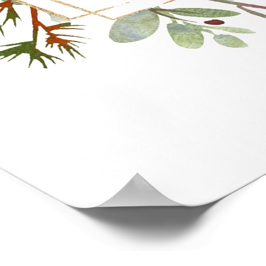 Botanical Greenery Christmas Bridal Shower Welcome ポスター (角)