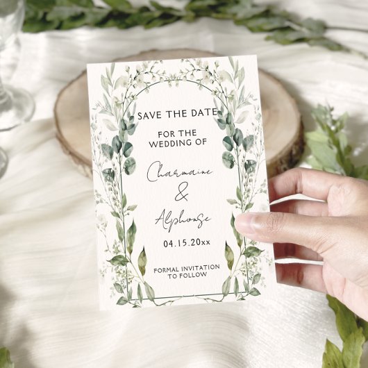 Botanical Greenery Eucalyptus Save The Date | 招待状