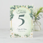 Botanical Greenery Eucalyptus Wedding Table Number サンキューカード (スタンド正面)