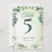 Botanical Greenery Eucalyptus Wedding Table Number サンキューカード (裏面)