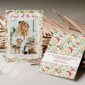 Botanical Greenery Pattern Jingle Christmas Photo シーズンカード